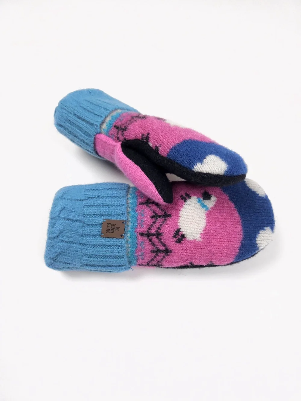 Upcycled Pink Sheep Wool Sweater Mittens: Double Fleece Lined (Adult XS/S)